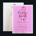 Invitation Pinceau rose Revêtement 2 moderne minimal doux 16<br><div class="desc">Customisez comme vous voulez. Une photo peut être ajoutée à l'avant et à l'arrière.</div>