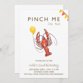 Invitation pincer-moi fête des langoustes (Devant / Derrière)