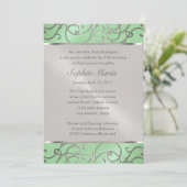 Invitation Pinces à menthe vertes et argentées Quinceanera (Debout devant)