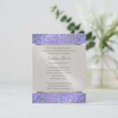 Invitation Pinces Filigree d'Argent Violet Quinceanera (Debout devant)