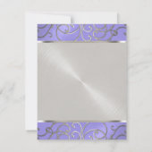 Invitation Pinces Filigree d'Argent Violet Quinceanera (Dos)