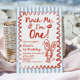 Invitation Pincez-moi, j'ai un an ! Fête d'anniversaire de ho