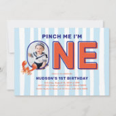 Invitation Pinch Me I'm One Lobster Photo 1er anniversaire (Devant)