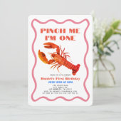 Invitation Pinch Me Retro Crawfish 1er anniversaire (Debout devant)