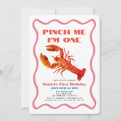 Invitation Pinch Me Retro Crawfish 1er anniversaire (Devant)