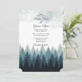 Invitation Pine Arbre Aquarelle Forêt Mariage rustique (Debout devant)