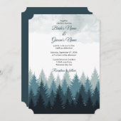 Invitation Pine Arbre Aquarelle Forêt Mariage rustique (Devant / Derrière)