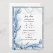 Invitation Pine bleue Mariage de Noël d'hiver Fête des mariée (Devant / Derrière)