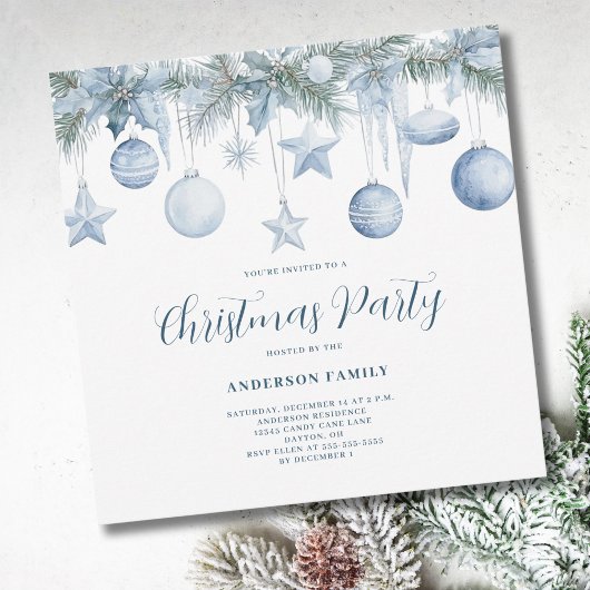Invitation Pine bleue Noël