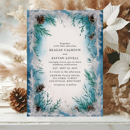 Invitation Pine Branche Frost Mariage d'hiver