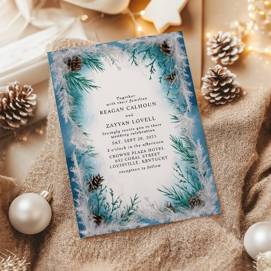 Invitation Pine Branche Frost Mariage d'hiver
