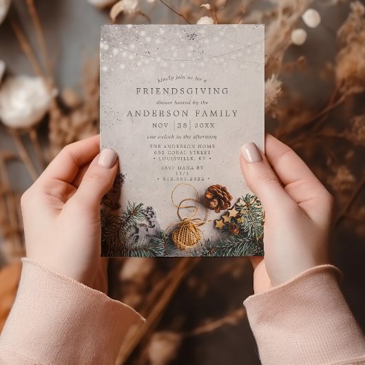 Invitation Pine Cône Éclairage à cordes d'Amabilité Rustique