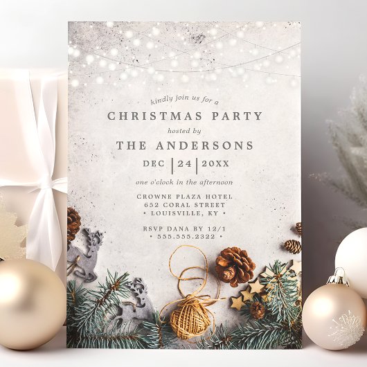 Invitation Pine Cône Éclairage de cordes de Noël Russe