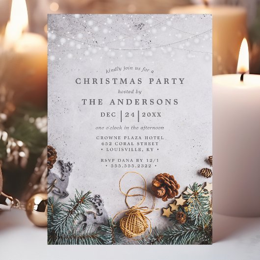 Invitation Pine Cône Éclairage de cordes de Noël Russe