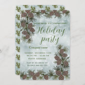 Invitation Pine cone filiale fête entreprise (Devant / Derrière)