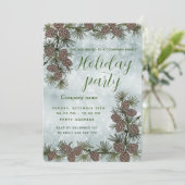 Invitation Pine cone filiale fête entreprise (Debout devant)