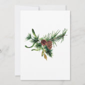 Invitation Pine Cone Holly Frame Noël FÊTE OUVERTE MAISON (Dos)