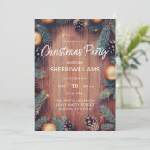 Invitation Pine Cone & Or Ornement de Noël Rustique (Debout devant)