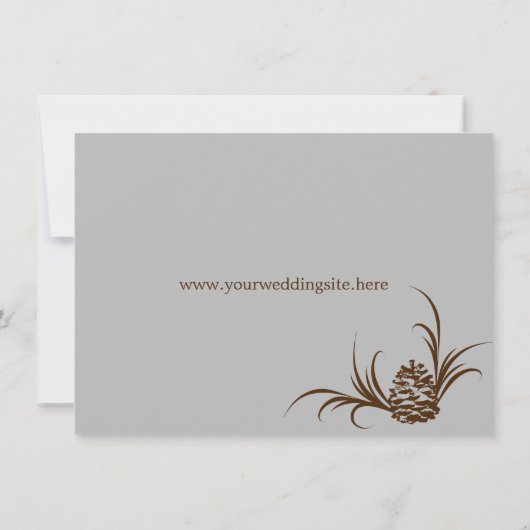 Invitation Pine Cone Silhouette Brown et mariage argenté (Dos)