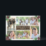 Invitation Pine Cone Six Photo Collage Personnalisé<br><div class="desc">Cadres blancs avec aiguilles de pin vert et cônes de pin aquarelle graphique, cadres 6 de vos images, cartes de Noël de vacances élégantes et classe. Téléchargez six de vos photos préférées ou instantanés numériques pour une carte modèle photo facile. Un design professionnel et de qualité, avec un cadre blanc...</div>