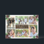 Invitation Pine Cone Six Photo Collage Personnalisé<br><div class="desc">Cadres blancs avec aiguilles de pin vert et cônes de pin aquarelle graphique, cadres 6 de vos images, cartes de Noël de vacances élégantes et classe. Téléchargez six de vos photos préférées ou instantanés numériques pour une carte modèle photo facile. Un design professionnel et de qualité, avec un cadre blanc...</div>