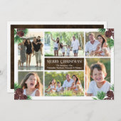 Invitation Pine Cone Six Photo Collage Personnalisé (Devant / Derrière)