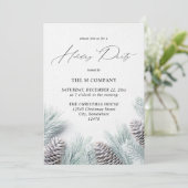Invitation Pine Cone & Snow Holiday Party (Debout devant)