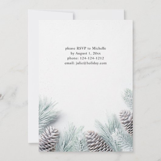 Invitation Pine Cone & Snow Holiday Party (Dos)