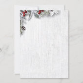 Invitation Pine Cônes Branche Russe Dîner de Noël (Dos)