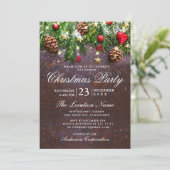 Invitation Pine Cones Branche Russe Entreprise Noël Party (Debout devant)