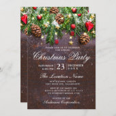 Invitation Pine Cones Branche Russe Entreprise Noël Party (Devant / Derrière)