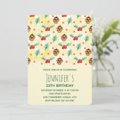 Invitation Pine Cones et Holly Hiver Motif Anniversaire (Debout devant)