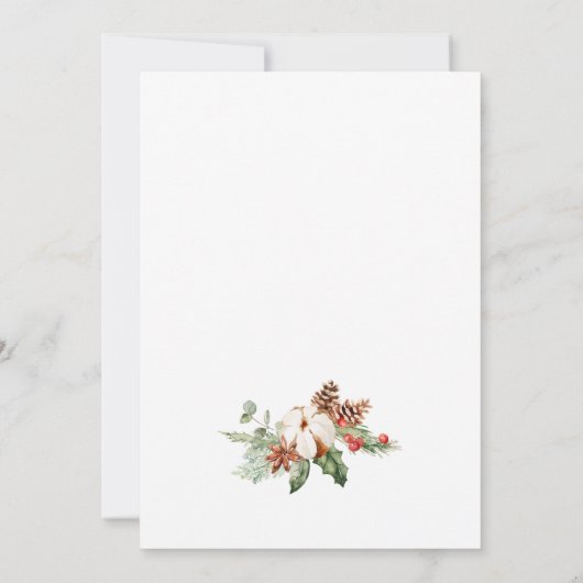 Invitation Pine Cones Fir Wreath Fête Noël (Dos)