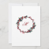 Invitation Pine Cones Holly Wreath Christmas Eve Party (Dos)