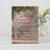 Invitation Pine Cones, Pine Tree Branches Fête de Noël (Debout devant)