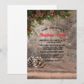 Invitation Pine Cones, Pine Tree Branches Fête de Noël (Devant / Derrière)