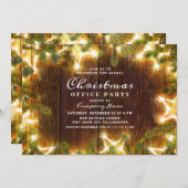 Invitation Pine Cones Rustique Fête de Noël d'entreprise (Devant / Derrière)