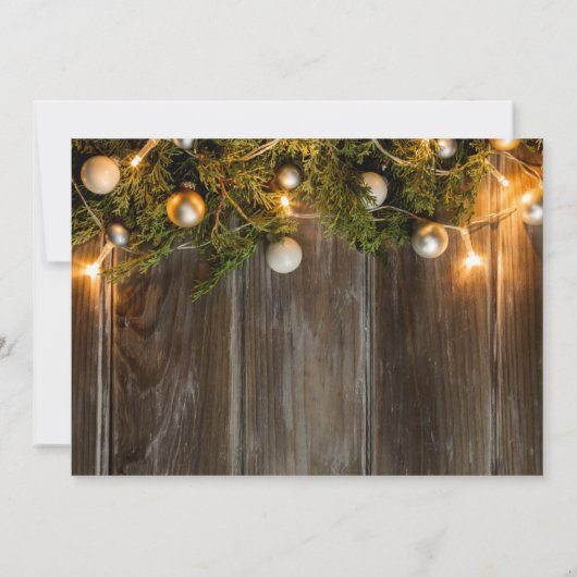 Invitation Pine Cones Rustique Maison ouverte de Noël (Dos)