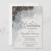 Invitation Pine Cones, Snowflakes, Tiara, Quinceañera (Devant)