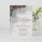 Invitation Pine Cones, Snowflakes, Tiara, Quinceañera (Debout devant)