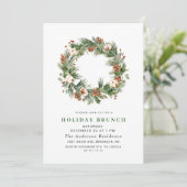 Invitation Pine Cones Wreath NOËL VACANCES BRUNCH (Debout devant)