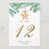 Invitation Pine d'aquarelle Bough Mariage d'hiver Numéro de t (Devant)
