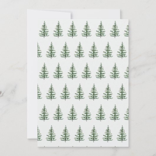 Invitation Pine d'aquarelle Noël (Dos)