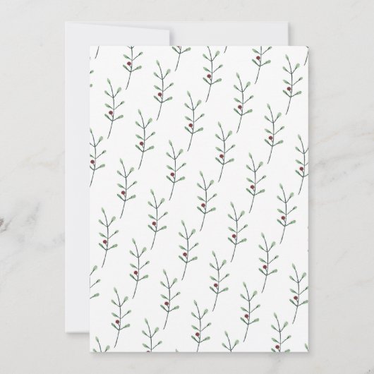 Invitation Pine d'aquarelle Noël (Dos)