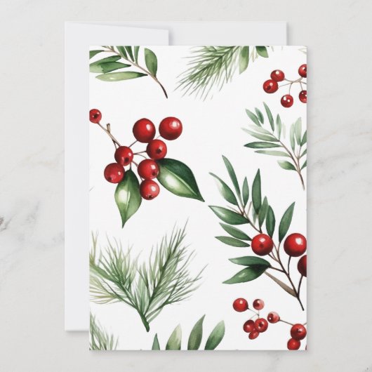 Invitation Pine de Berries Rouge Douche La Mariée (Dos)