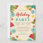 Invitation Pine de neige Arbre Turquoise Blue Holiday Party (Devant)