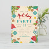 Invitation Pine de neige Arbre Turquoise Blue Holiday Party (Debout devant)