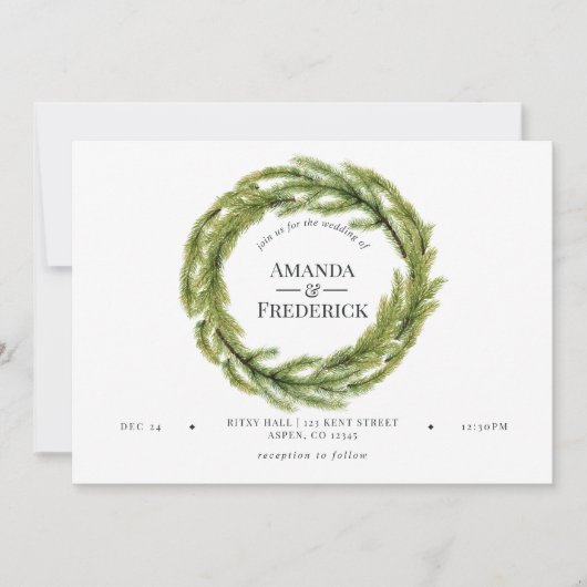 Invitation Pine d'hiver (Devant)