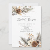 Invitation Pine d'hiver Fête des mariées de Noël Florale (Devant)