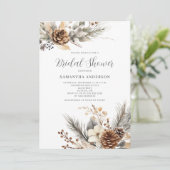 Invitation Pine d'hiver Fête des mariées de Noël Florale (Debout devant)
